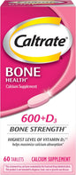 Caltrate 600 Plus D3 Calcium and Vitamin D Supplement Tablets, Bone Health Supplements for Adults - 60 Count