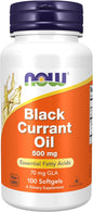 NOW Foods Supplements, Black Currant Oil 500 mg with 70mg of GLA (Gamma-Linolenic Acid), 100 Softgels