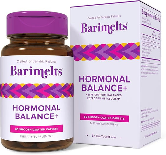 BariMelts Hormonal Balance+, 60 Easy-Swallow Caplets (1-Month Supply), Bariatric Supplement with DIM, NAC and Chasteberry, Supports Hormone Balance for Women After Bariatric Surgery