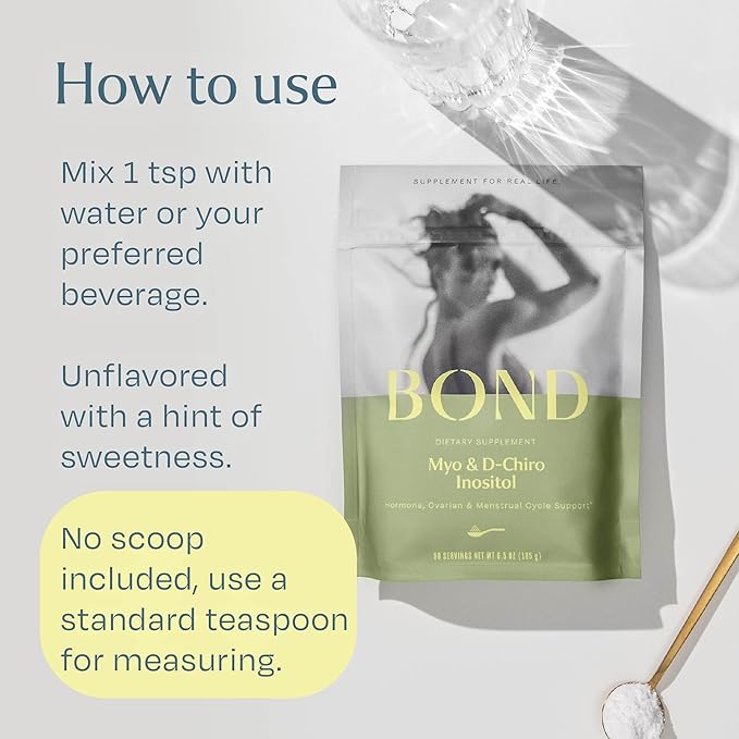 BOND Inositol Powder: Pure Myo-inositol & B8 Myo 90 Servings, 40:1 Ratio