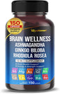 BRAIN WELLNESS Ginkgo Biloba Rhodiola Cordyceps -150 Capsules-