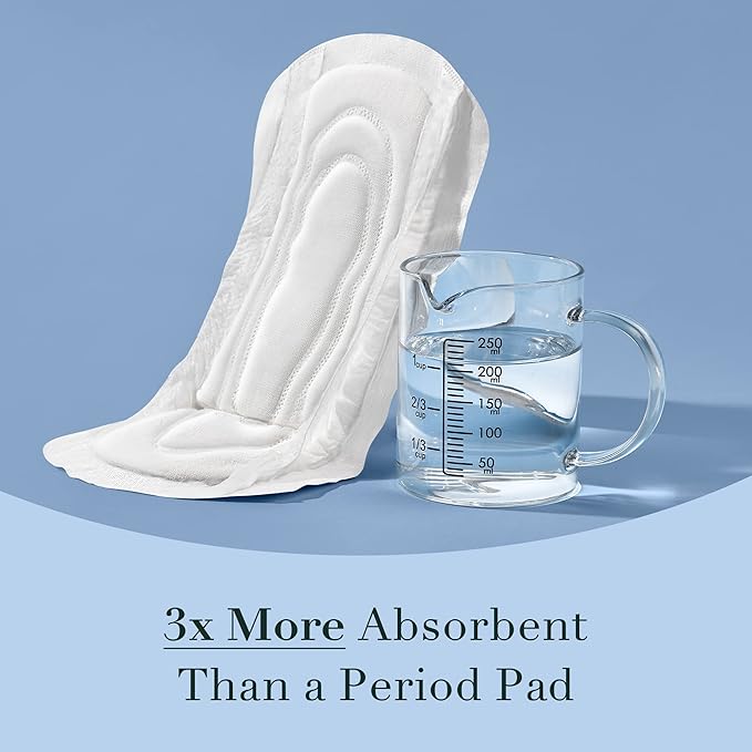 Rael Incontinence Pads for Women, Organic 4 Layer 30 Count)