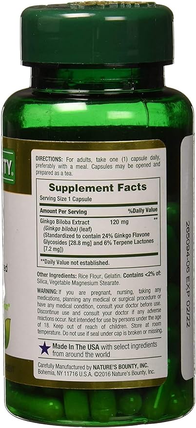 Nature's Bounty Ginkgo Biloba 120 mg 100 ea 3)