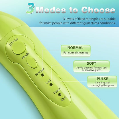 TOVENDOR Electric Water Flosser, Rechargeable Dental 3 Modes, 5 Tips (300ML, IPX7Waterproof IPX7Waterproof Waterflosser)