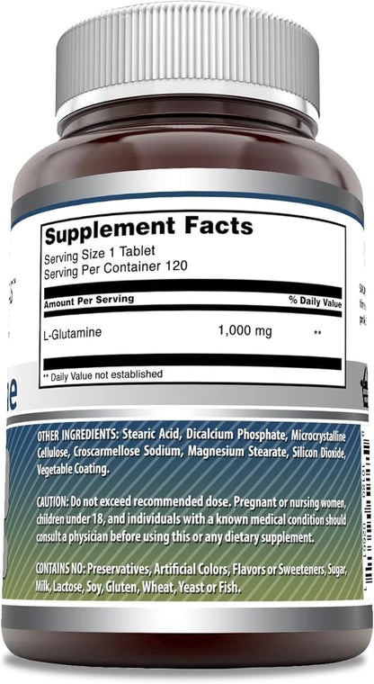 Amazing Formulas L Glutamine 1000mg 120 Tablets
