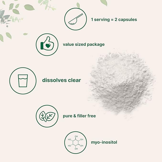 Pure Inositol Powder, Myo-Inositol B8 Powder, 1KG (2.2 (2.2 Pounds),