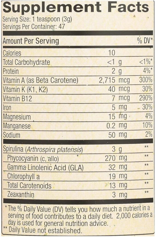 Pure Hawaiian Spirulina Powder Natural Premium 5 Ounce