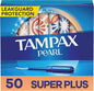 Tampax Pearl Tampons Super Plus Absorbency, 50 Count