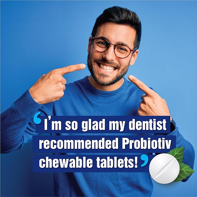 Oral Probiotics for Mouth Bad Breath 7 Billion CFU - Chewable Dental Probiotics for Teeth and Gums, Fresh Breath Freshener, Combats Dry Mouth, Halitosis, Tonsil Stone & Gingivitis Treatment