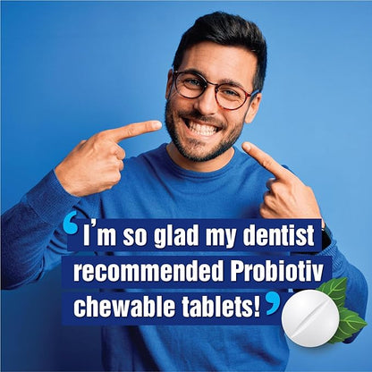 Oral Probiotics for Mouth Bad Breath 7 Billion CFU - Chewable Dental Probiotics for Teeth and Gums, Fresh Breath Freshener, Combats Dry Mouth, Halitosis, Tonsil Stone & Gingivitis Treatment