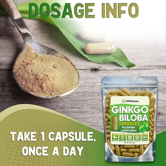 XPRS Nutra Ginkgo Biloba Capsules 180 Count