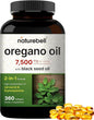NatureBell Oregano Oil 7,500mg with Black 360 Softgels 360-day Supply