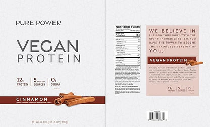 Dr. Mercola Vegan Protein, Sweet Cinnamon, 24.3 Ounces (1 lb. 8.3 Ounces)