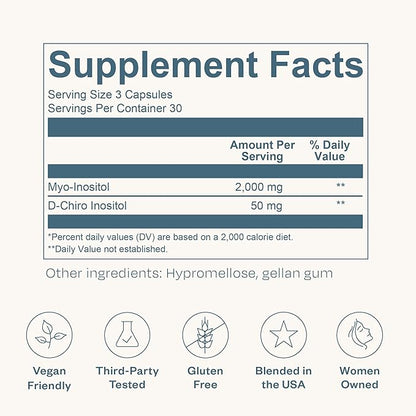 BOND Myo-Inositol & D-Chiro Inositol Supplement B8 Inositol 90 Vegan 30-Day Supply