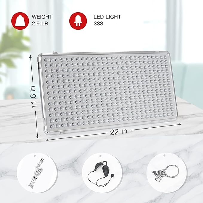 Red Light Devices in Deep Red (660nm) Panel 338 LEDs