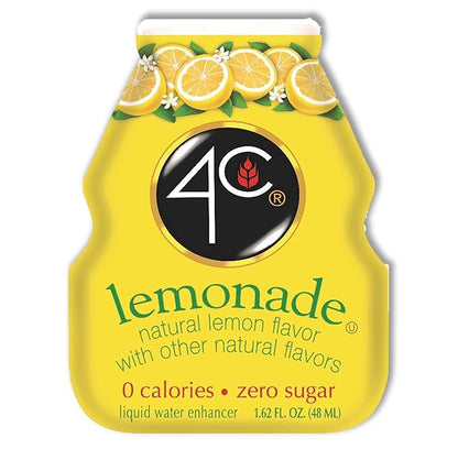 4C Sugar Free A Liquid Water Enhancer 12 Pack, Premium Natural Flavors, 0 Calories (Lemonade, 1.62 Ounce (Pack of 12))