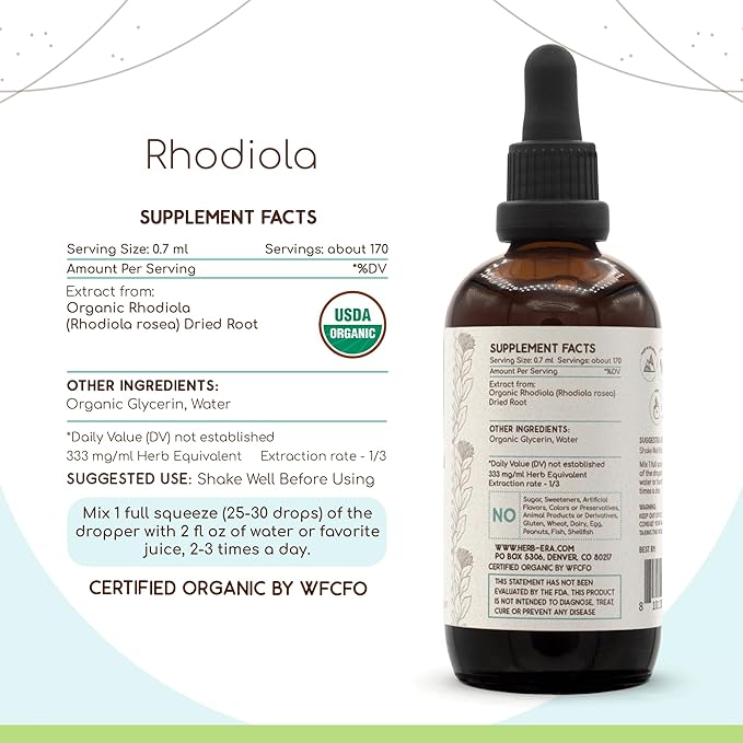Rhodiola B120 USDA Organic Tincture (2x4 fl