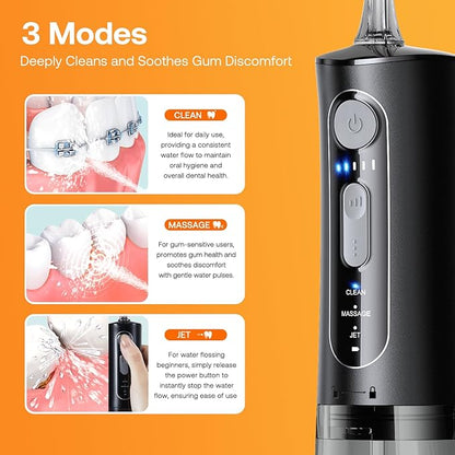 Bitvae Water Dental Flosser for Teeth, 3 Modes 5 Intensities, IPX7 Waterproof,