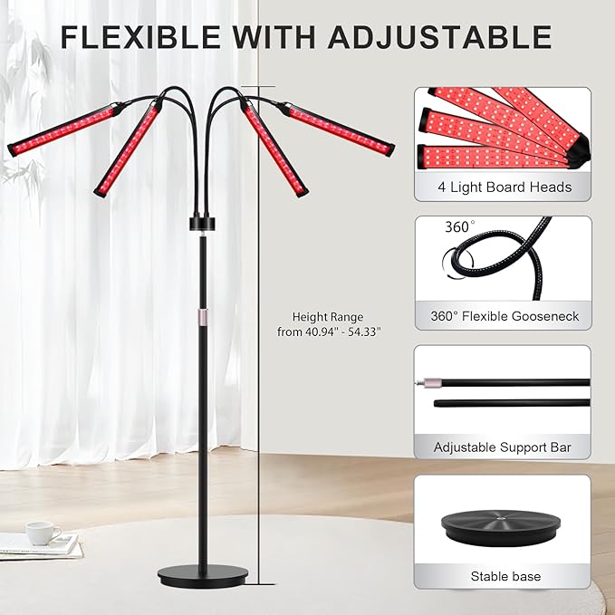 Red Light Therapy for Body, 180LEDs 660nm &850nm &850nm &940nm &940nm Infrared