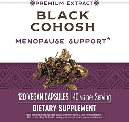 Nature's Way Premium Black Cohosh, Menopause 40 mg 120 Vegan