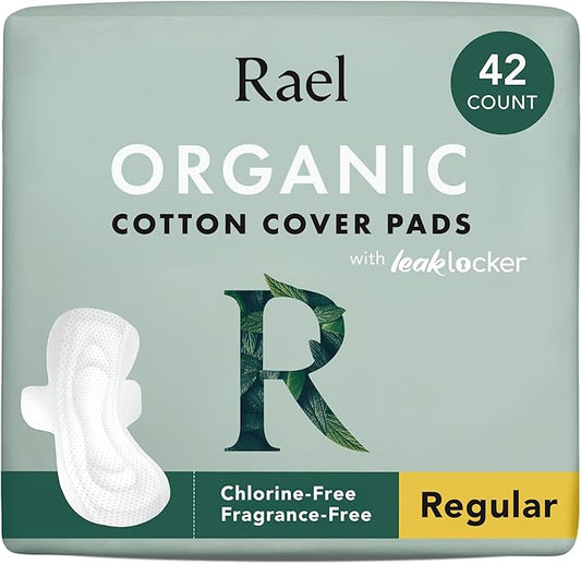 Rael Pads for Women, Organic Cotton 42 Count)