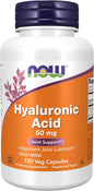 NOW Foods Supplements, Hyaluronic Acid 50 mg with MSM, Joint Support*, 120 Veg Capsules