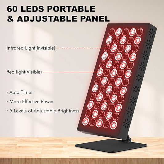Red Light Therapy Device for Face 60 LEDs 660nm & 850nm Near