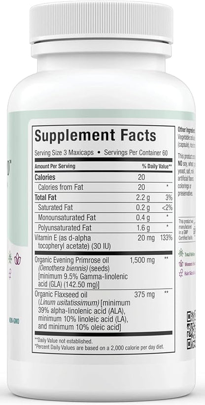 Maxi-Health Evening Primrose and Flax Seeds 3 6 6 9 9 Supplements 180 Count