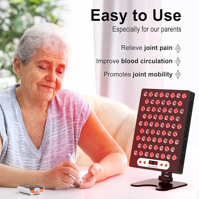 Red Light Therapy Device, Ultra-Thin & 660nm Near 850nm Infrared 68pcs Dual Health,100W (Black)
