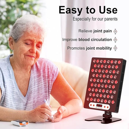 Red Light Therapy Device, Ultra-Thin & 660nm Near 850nm Infrared 68pcs Dual Health,100W (Black)
