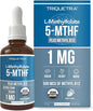 Organic Methyl Folate 1000 mcg + B12 Cofactor (300 Servings) 5-MTHF Form, (1oz)