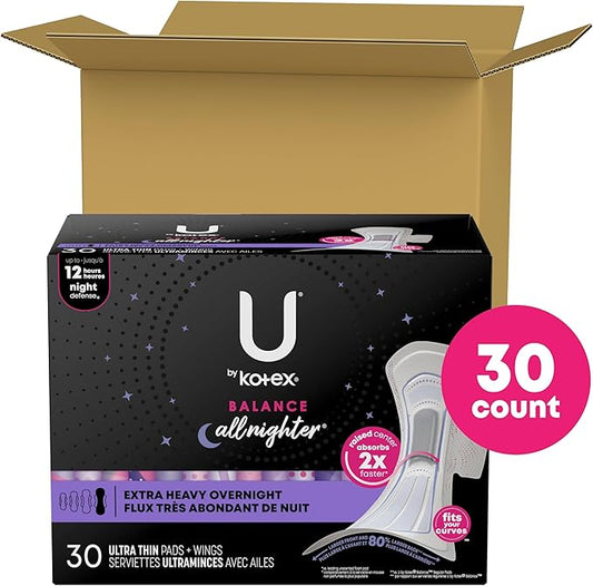 U by Kotex Balance Pads 30 Count