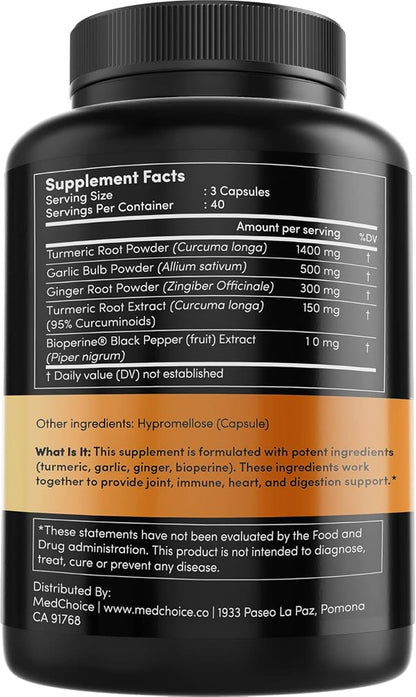 4-in-1 Turmeric and Garlic Supplements 2360 mg (240 ct) 2)