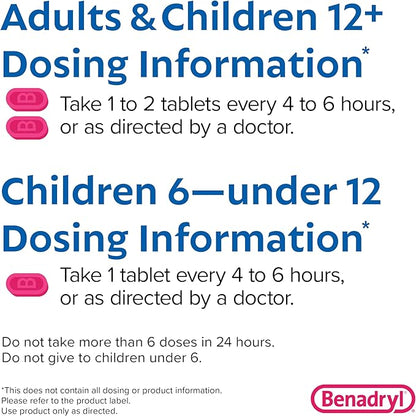 Benadryl Ultratabs Antihistamine Allergy Relief Medicine, 100 ct