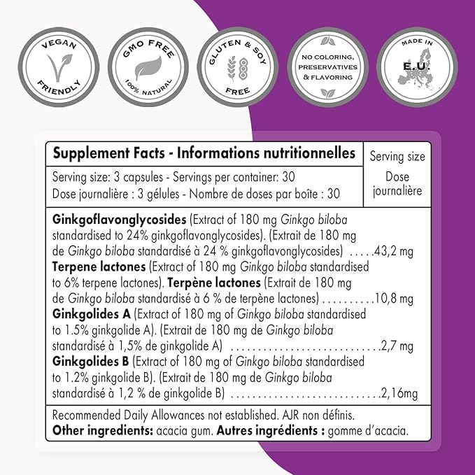 Supersmart - Ginkgo Biloba 180 mg 24% Ginkgo 90 Vegetarian