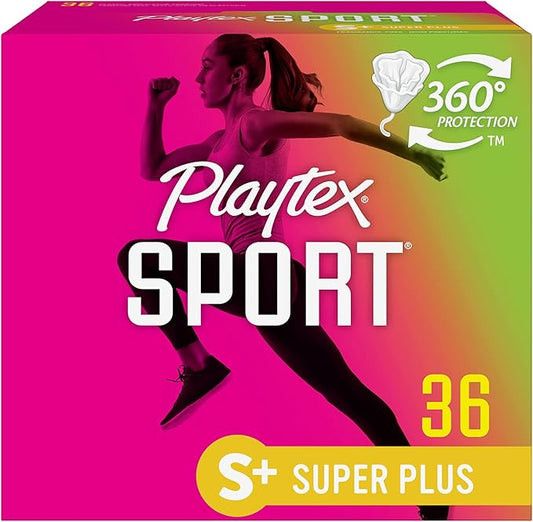 Playtex Sport Tampons, Super Plus Absorbency, Fragrance-Free 36ct