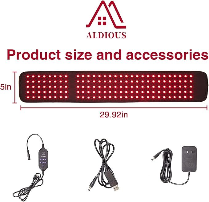 ALDIOUS Red Light for Foot & 640nm&660nm&880nm Infrared 3 Pulse 10/20/30min Timer