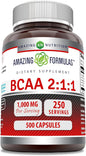Amazing Formulas BCAA 2:1:1 1000 Mg (1 Pack, 500 Count)