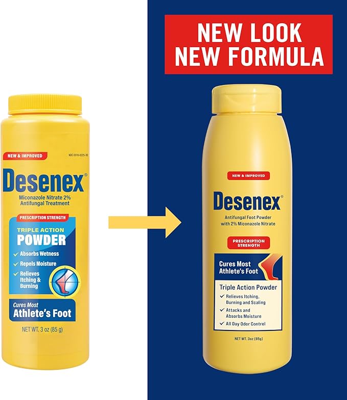 Desenex Anti-Fungal Foot Powder, Cures Most 2% Miconazole 3oz Bottle