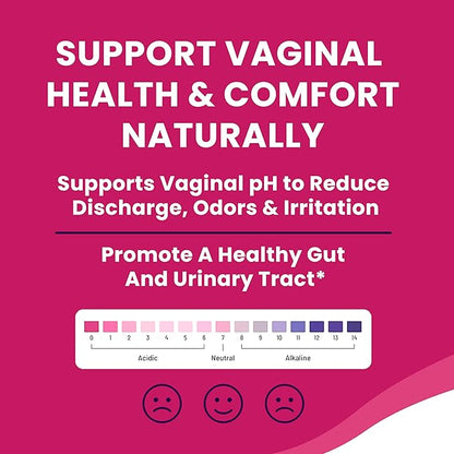 Vaginal Probiotics for Women - Supports pH Balance, Vaginal, Urinary, & Digestive health - 50 Billion CFU & 15 Unique Strains for Healthy Vaginal Odor & Vaginal Flora - Shelf Stable 60 Capsules