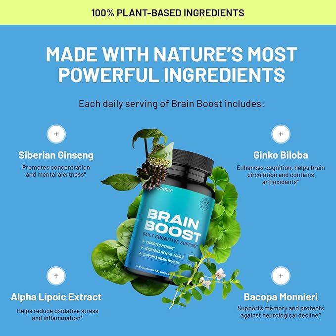 Brain Boost Nootropic Supplement 120 Capsules