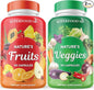 Superfood MD Fruits and Veggies Supplement - 90 Fruit and 90 Veggie Capsules - Supports Energy Levels, High Lycopene, Vitamins & Minerals -Made in The USA - 90 Count (Pack of 2)