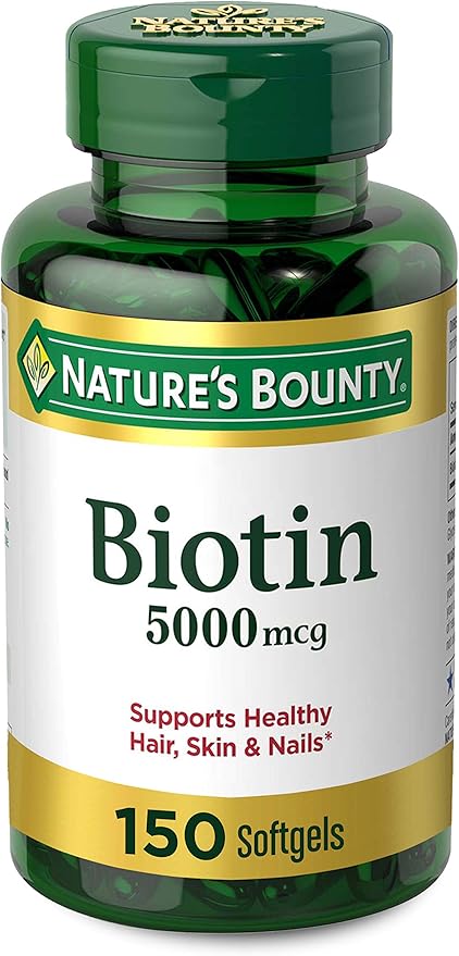 Nature's Bounty Biotin, Vitamin Supplement, Supports 5000 mcg, 150 Softgels