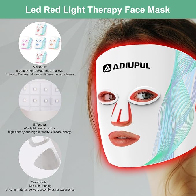 Red Light Therapy for Face 5 Colors 850nm Led