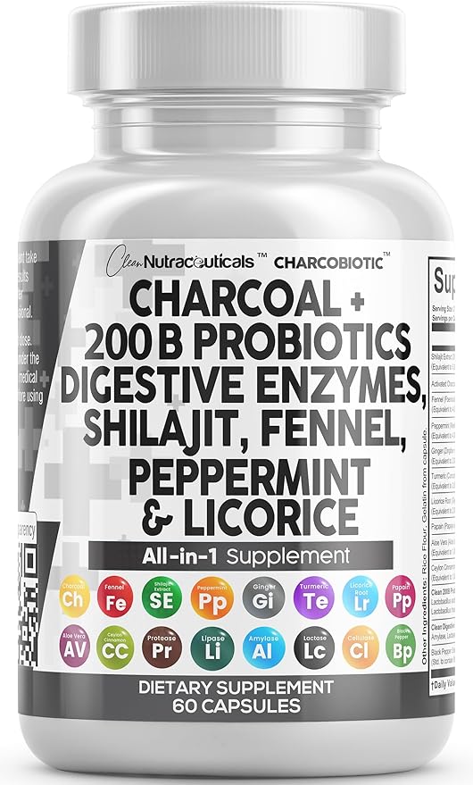 Clean Nutra Activated Charcoal Capsules Shilajit 5000mg Pills 200 Billion