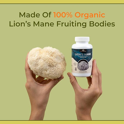 Naturealm - Lion’s Mane Mushroom Powder 100 Percent 60-Day Supply