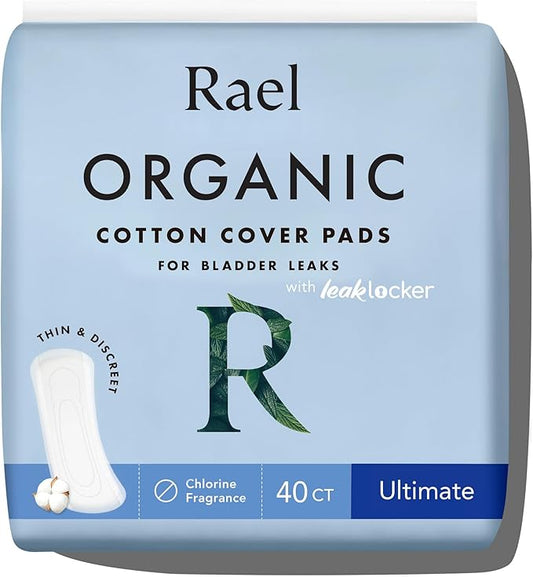 Rael Incontinence Pads for Women, Organic 4-Layer Core 40 Count)