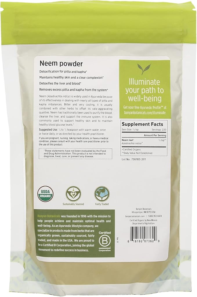 Banyan Botanicals Neem Powder 1/2 lb.