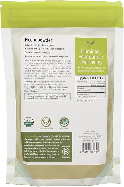 Banyan Botanicals Neem Powder 1/2 lb.