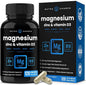 NutraChamps Magnesium Zinc & Vitamin D3 Supplement 120 Vegan